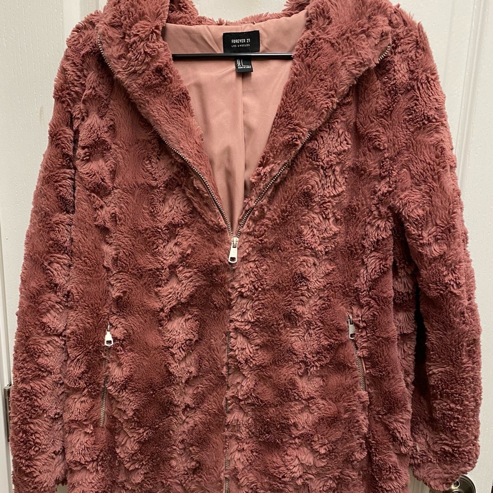 Fuzzy fancy winter pink jacket
